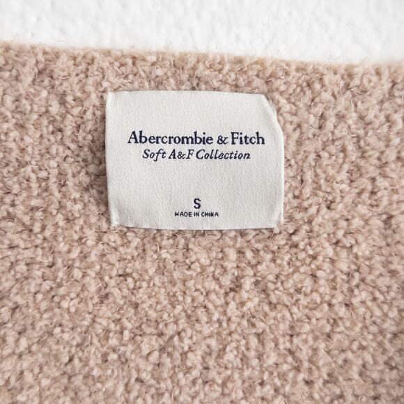 Abercrombie & Fitch Beige Soft Cropped Pullover Sweatshirt Size Small - Picture 3 of 4